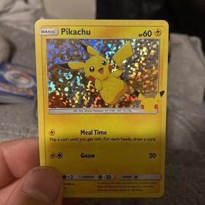 holo pikachu card from McDonalds